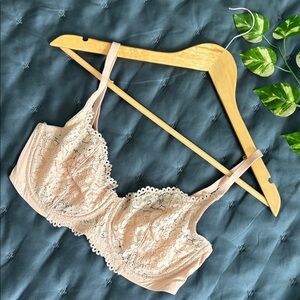 Unlined Lace Bra Soft, Blush Pink